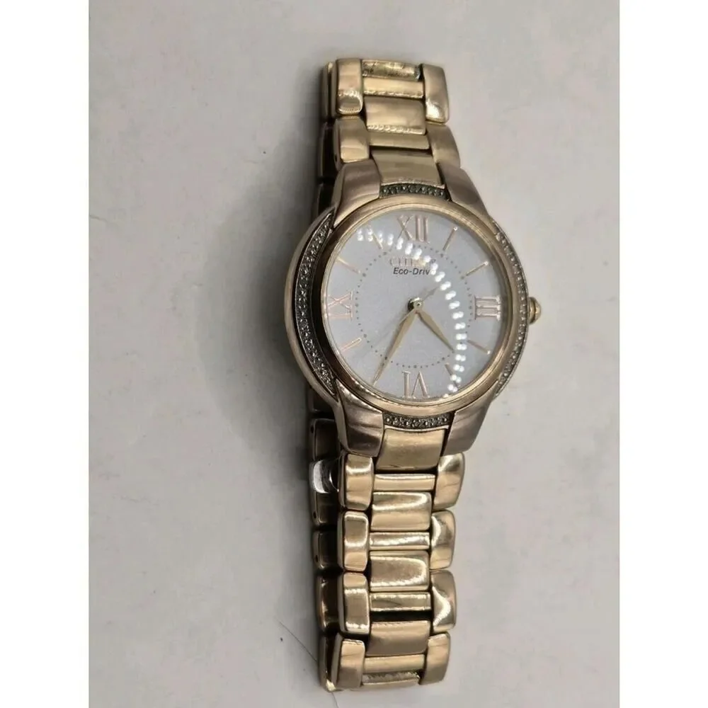 Citizen Eco-Drive Ciena Diamond Rose Gold Ladies' 35mm Watch. 6.75